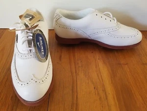 NIKE AIR LINER White Leather Wingtip Cleats Golf Shoes Women's US Size 6 - Picture 1 of 10
