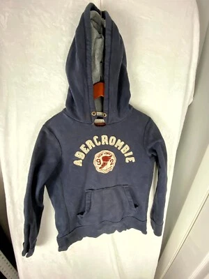 Abercrombie Hoodie Kids XL Navy Blue Spellout New York #92 Embroidered Pullover - Image 1 of 4