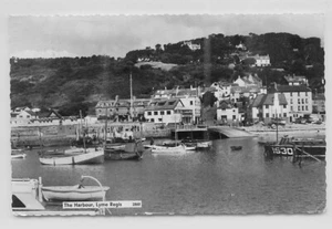 POSTCARD the harbour, Lyme Regis, RPPC boats - Picture 1 of 2