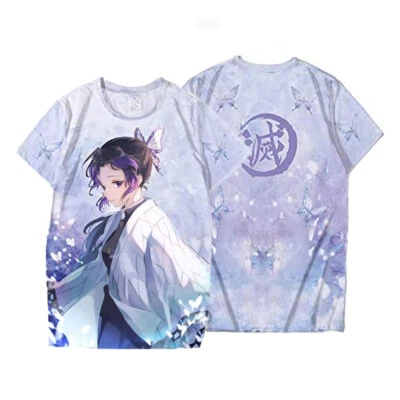 Demon Slayer Kochou Shinobu Harajuku Fashion Short Sleeve T-Shirt Cosplay Otaku - Image 1 of 3