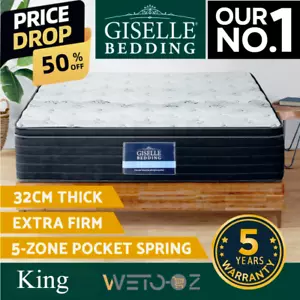 Belgium 32cm Mattress Bedding Euro Top 5-zone High-density Extra Firm King - Picture 1 of 7
