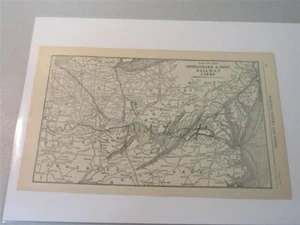 Original Map of Chesapeake & Ohio Railway Lines from 1918 - Picture 1 of 1