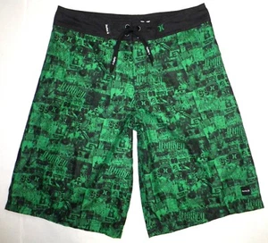 Hurley Boys Swim Board Shorts High Octane Green Black Big Kid Youth 16 - Picture 1 of 9
