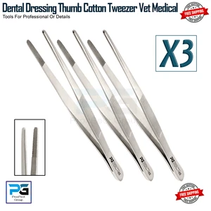 Dental Dressing Thumb and Cotton Tweezers Thumb Dressing Forceps Surgical x 3 - Picture 1 of 8