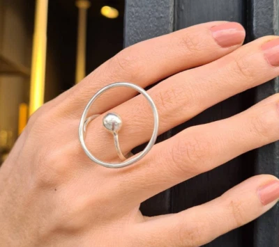 Natural Silver Designer Ring 925 Sterling Silver Ring, Best Gift Ring - Image 1 of 4