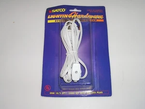 SATCO 8 Foot replacement Cord set Switch And Plug White Finish S70/106 - Picture 1 of 1