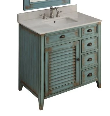 Tocador de lavabo de baño Abbeville azul envejecido 36 pulgadas CF-78887BU Foto 1 de 4