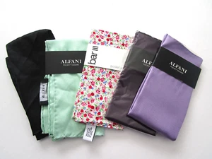 Alfani/ Bar III  Men's  Silk /1 Cotton Pocket Squares Multi Color Lot of 5 NEW - Picture 1 of 8