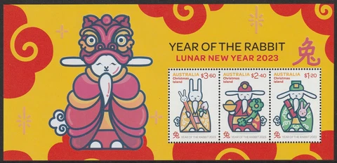 Christmas Island 2023 : Lunar New Year of the Rabbit -  Minisheet, MNH Cover