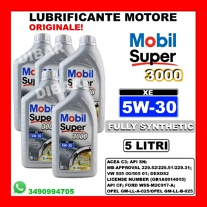 OLIO MOBIL ORIGINALE SUPER 3000 XE 5W30 SINTETICO ACEA C3 DA 5 LITRI FORMATO 1LT - Imagen 1 de 1