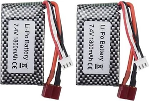 1Pcs 7.4V 1800mAh 25C Li-po Battery T Plug for WLTOYS A959-B A969-B K929-B144001 - Picture 1 of 9