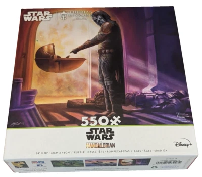 Star Wars The Mandalorian Meets The Child Grogu 550 Piece Puzzle Disney Complete - Image 1 of 4