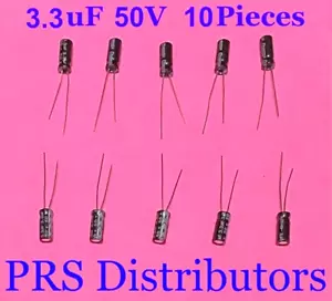 CAPACITOR 3.3uF 50V Radial Electrolytic Capacitor 3.3mF 3.3 uF 10 Pieces - Picture 1 of 2