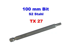 100 mm Bits aus S2 Stahl für Torx-Antrieb TX 27 - (Menge wählbar) - Bild 1 von 1