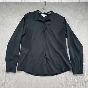 Gander Mountain Guide Series Black Snap Up Roll Tab Sleeve Shirt Top Size Large - Picture 1 of 13
