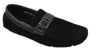Men Casual Shoes Comfort Driving Moccasin Slip On Loafers Black Suede WARREN-03 - Picture 1 of 3