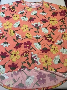 Camisa túnica Lularoe XL Irma nueva con etiquetas flores florales melocotón #719 - Imagen 1 de 4
