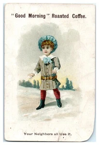 Good Morning Roasted Coffee Agent William J. Stitt & Co. New York Trade Card B4 - Bild 1 von 2