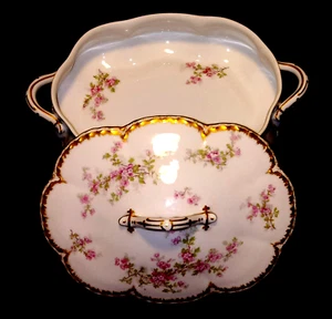 Antike Mitte des späten 18. Jahrhunderts Haviland Limoges Rosen handbemalt Goldverzierung - Bild 1 von 11