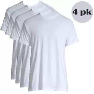 Stafford 4-Pack Men's XXL Crewneck T-Shirts, White, Soft 100% Cotton Stay Tucked - Picture 1 of 4