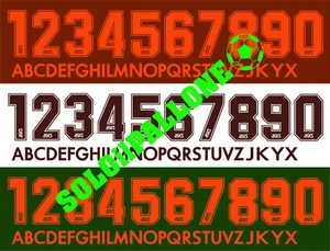 kit name + nummer flock x trikot rom 95-96 asics orange oder rand. - Bild 1 von 1