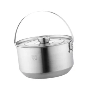 Hanging Pot Cooking Pot 4.5L Pasta Stew Pot Campfire Soup Pot for Open Fire - Picture 1 of 7