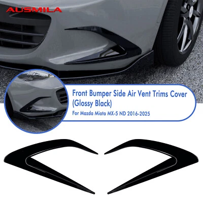 Front Bumper Side Air Vent Trims For Mazda MX-5 ND Miata 2016-2025 Black 2PCS - Imagem 1 de 4