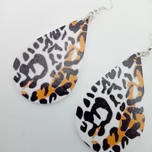 Leopard Earrings CHOOSE Colour Leopard Giraffe etc Big cat print Boho Fashion UK - Picture 1 of 55