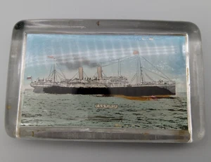 Fermacarte S.S. KURSK vetro ricordo 4"x2,5" AKA S.S. POLONIA c. 1910 - Foto 1 di 5