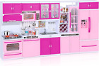Mastom Kitchen Playset for Girls, Play Kitchen Toys for Dolls with Realistic Lig