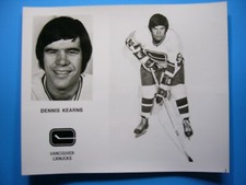 1972/73 NHL HOCKEY PRESS PHOTO VANCOUVER CANUCKS DENNIS KEARNS SHARP!!