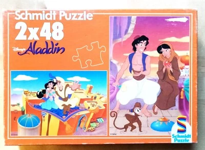 Rompecabezas Schmidt vintage 2x48 piezas, Disney Aladdin COMPLETO Foto 1 de 4