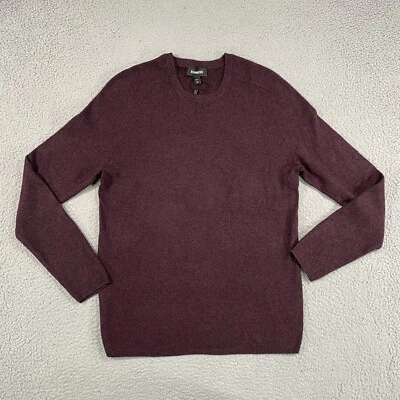 NWOT Express Mens Large Ribbed Sweater Maroon Red Crew Neck - Image 1 of 4