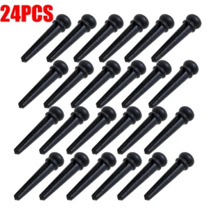 USA Lager Schwarz Gitarren-Pin Ebenholz-Pins für Akustikgitarre Brücke End-Pins 24 Stck. - Bild 1 von 8