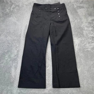 Vintage US Navy Hose Herren 38x32 schwarz Matrose Wolle High Waist Schnürung 50er 60er 70er - Bild 1 von 11