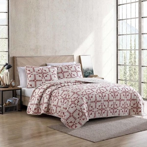 New Colorful Eddie Bauer Quilt Set Reversible Cotton Bedding with Matching Shams - Picture 1 of 7