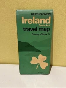 Vintage Bartholomew's Paper Map of Ireland, Galway & Mayo,  no 5, 1971. VG+. - Picture 1 of 14