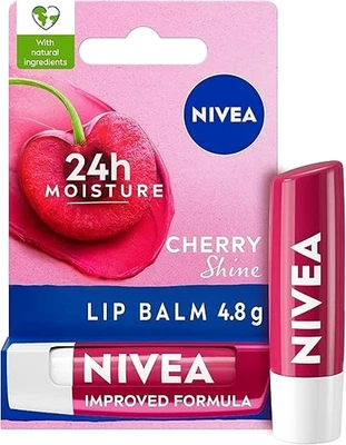 Nivea Cherry Shine Lip Balm (4.8g) Flavoured Lip Balm Shia Butter Natural Oil