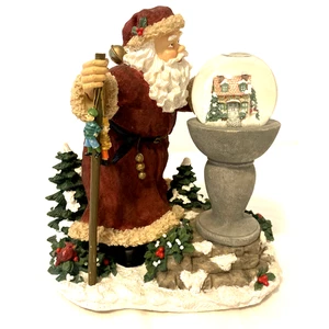 Statuina musicale Pfaltzgraff Babbo Natale sta arrivando in città globo di neve alta 10" - Foto 1 di 9