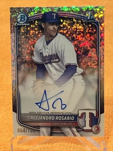 /100 Alejandro Rosario 1st AUTO 2025 Bowman Chrome #CPA-ARO MINI-DIAMOND Rangers - Bild 1 von 4