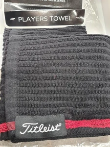 TITLEIST Asciugamano per Giocatori in Terry Full Loop, 16"x32" Colore Nero/Rosso - Foto 1 di 1