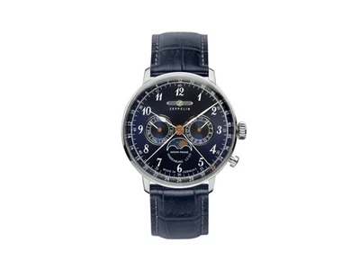 Zeppelin LZ 129 Hindenburg Moonphase Quartz Watch, Blue, 40 mm, 7036-3 - Image 1 of 4