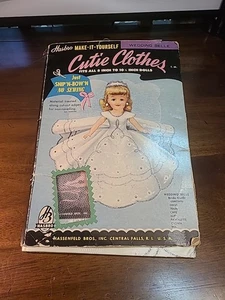 RARE 50s HASBRO Make-It-Yourself CUTIE CLOTHES Wedding Belle No-Sew Doll Dress - Picture 1 of 7
