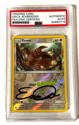 Eevee Reverse Foil Erica Schroeder PSA/DNA Auto 2019 Pokemon Sun & Moon #49/68 - Image 1 of 2