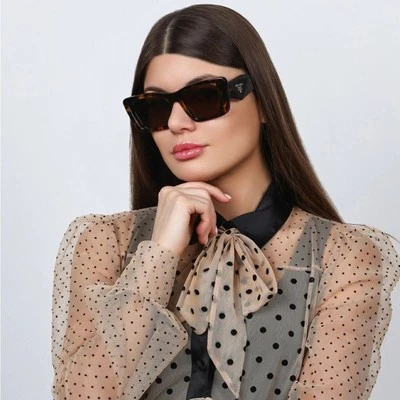 NUEVO PRADA Gafas de sol PR08YS 01V8C1 Habana Miel/Marrón Oscuro Mujeres Foto 1 de 4