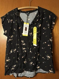Buffalo David Bitton Black Floral Blouse Size Small — NWT - Picture 1 of 7