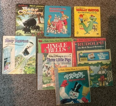 VINTAGE Walt Disney Classic Children's Hardcover Book Lot 50's 60s Cassette Book - Image 1 of 3