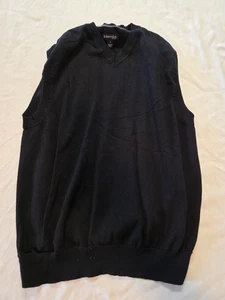 St John's Bay Men's Sweater Vest Black 100% Cotton Small - Picture 1 of 9