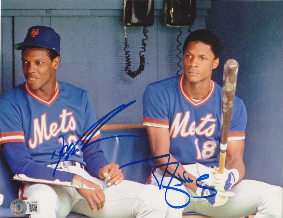 DARRYL STRAWBERRY / DWIGHT GOODEN NEW YORK METS BECKETT SI ОБЛОЖКА С ПОДПИСЬЮ 8x10 - Изображение 1 из 1