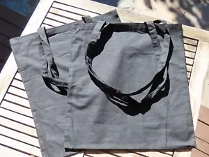 4 x Black Cotton Calico Bags ~ 37cm x 42cm with Two Long Handles - Reusable Bags - Picture 1 of 11